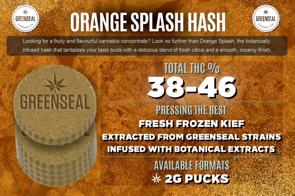 Orange Splash Hash Strain Card Front V1